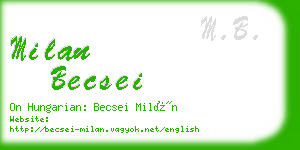 milan becsei business card